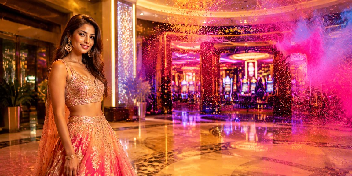 Indian festival with online casino app interface